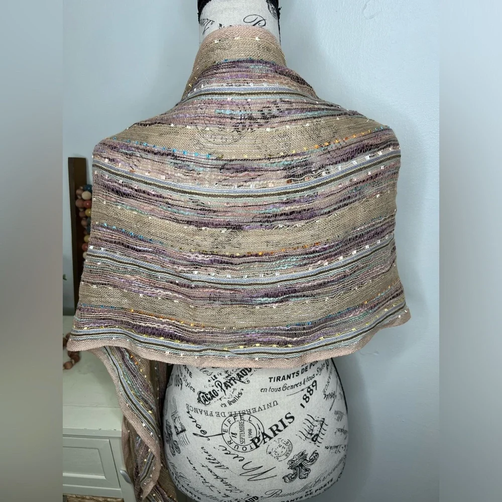 Metallic Scarf/Wrap with Fringe